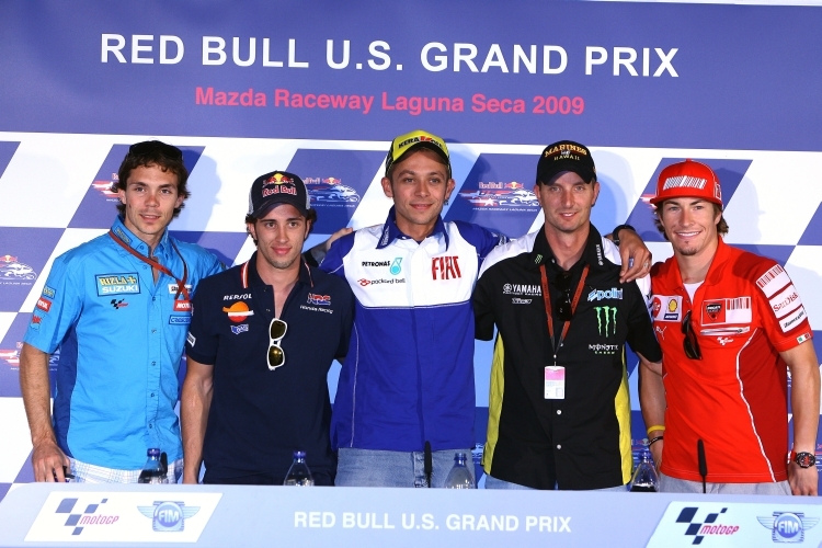 Vermeulen, Dovizioso, Rossi, Edwards und Hayden (von li. nach re.)
