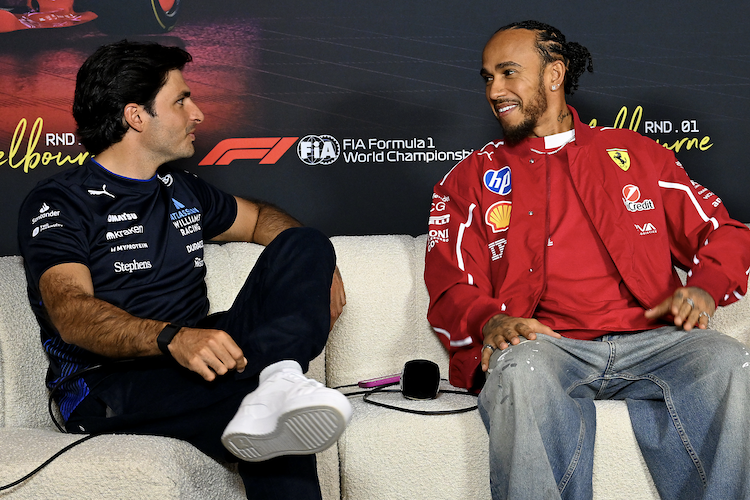 Carlos Sainz und Lewis Hamilton