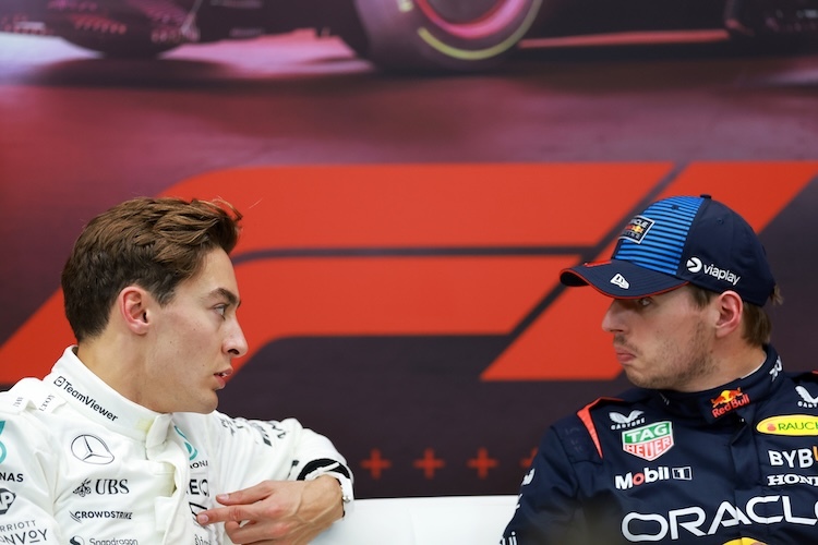 George Russell und Max Verstappen