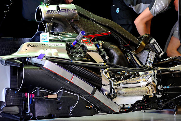 Die Antriebseinheit im Silberpfeil von Rosberg und Hamilton