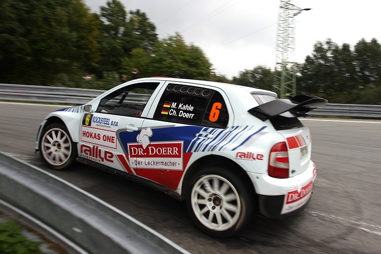 Matthias Kahle im Skoda Fabia WRC in Tschechien
