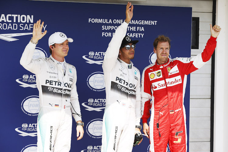 Die Schnellsten des Qualifyings: Rosberg, Hamilton, Vettel