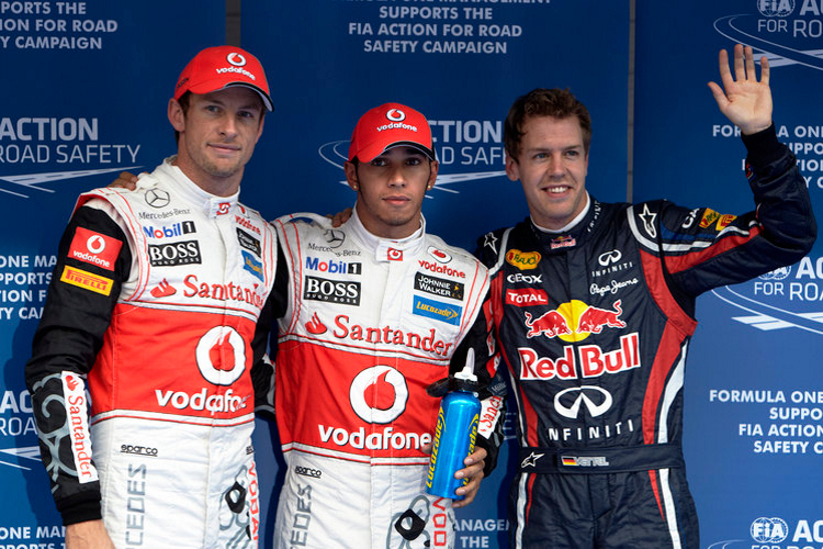 Button, Hamilton und Vettel