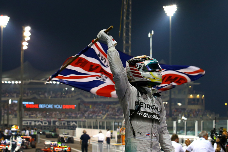 Dieses Gefühl will Lewis Hamilton auch 2015 wieder erleben