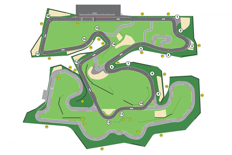So sieht der International Circuit im Bend Motorsport Park aus