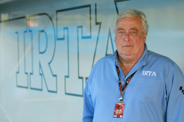 Mike Trimby. Der 2023 verstorbene IRTA-Gründer wurde als MotoGP-Legende gewürdigt