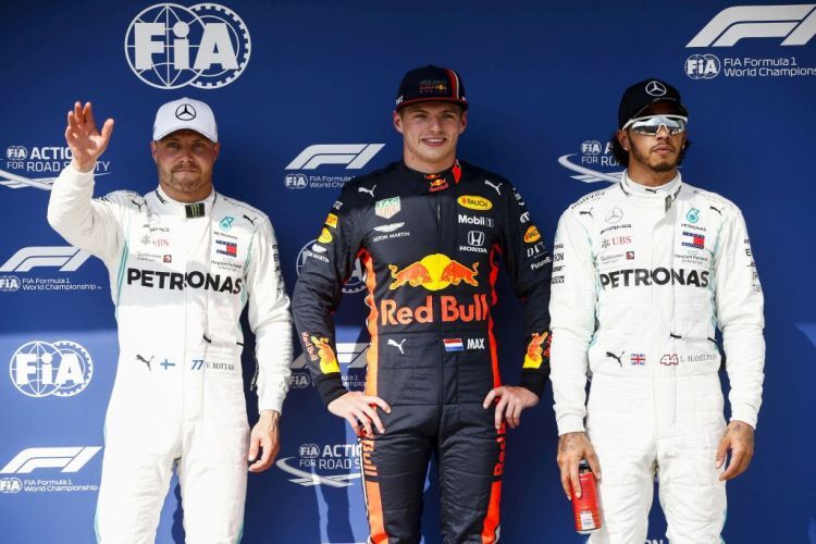 Valtteri Bottas, Max Verstappen & Lewis Hamilton