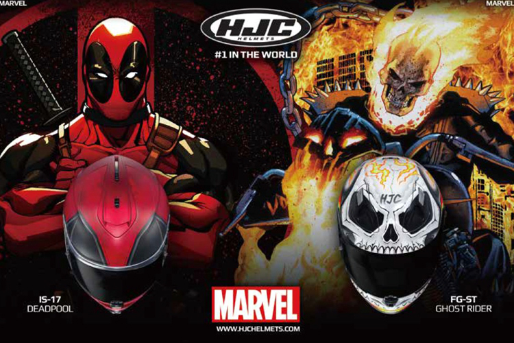 Ab Sommer im Handel: HJC IS-17 Deadpool und HJC FG-ST Ghost Rider