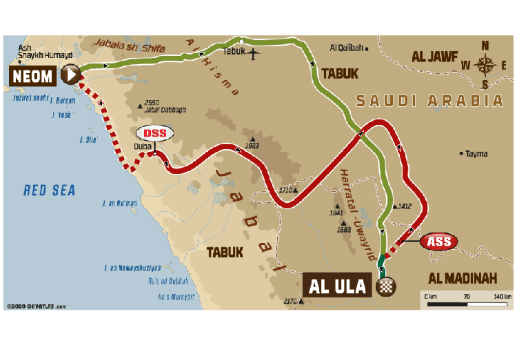 Die vierte Etappe der Rallye Dakar 2020