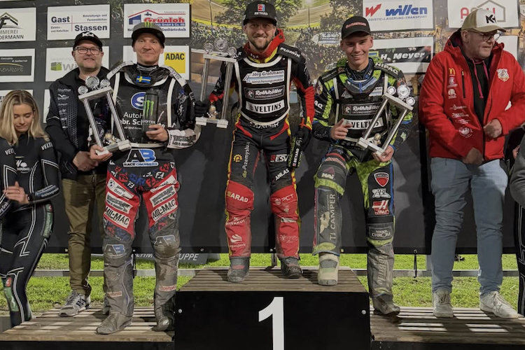 Die Top-3 von Dohren (v.l.): Fredrik Lindgren, Artem Laguta und Mikkel Andersen