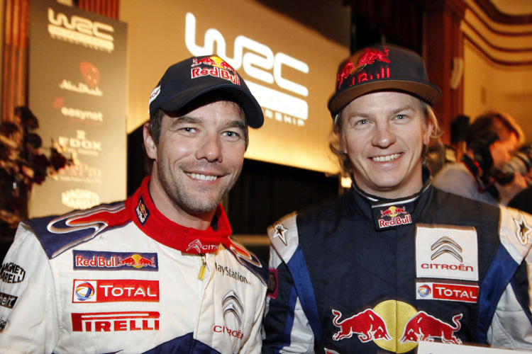 Rallye-Champion Loeb und Formel 1-Weltmeister Räikkönen