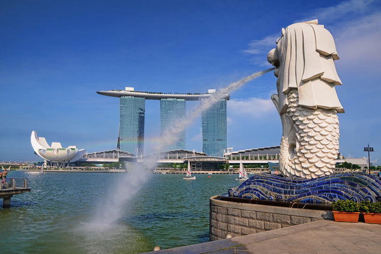 Der Merlion, Wahrzeichen von Singapur