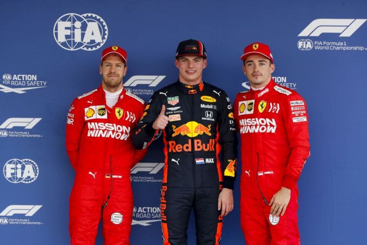 Sebastian Vettel, Max Verstappen & Charles Leclerc