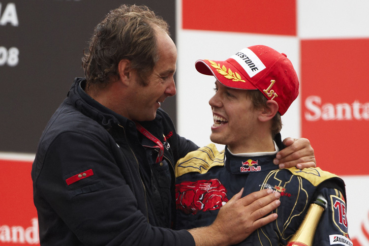 Wegbereiter: Berger feierte Vettels ersten GP-Sieg auf dem Podest