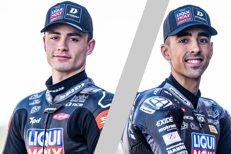 So schaut das Intact-GP-Moto2-Duo 2025 aus: Manuel Gonzalez und Senna Agius (re.)