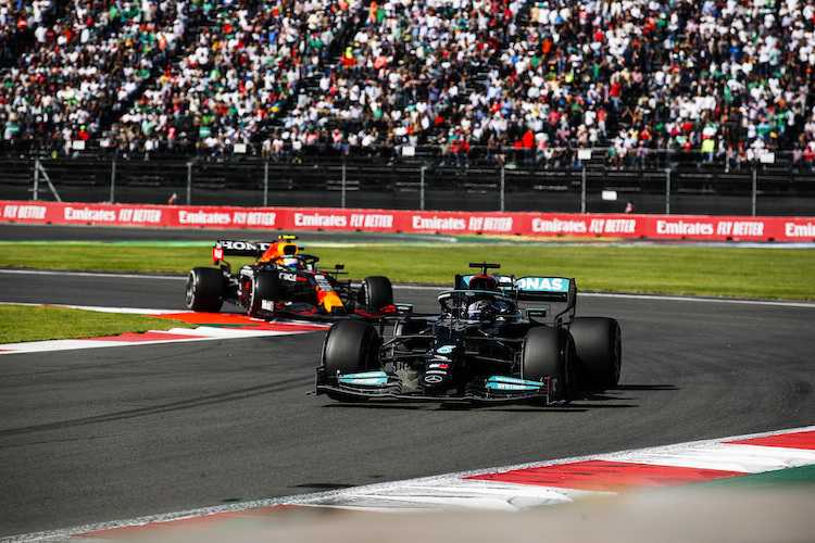 Lewis Hamilton konnte die zweite Position im Mexiko-GP gegen Sergio Pérez behaupten