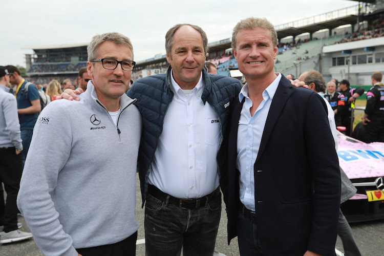 Die Ex-Stars Bernd Schneider und David Coulthard mit DTM-Boss Gerhard Berger