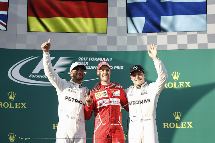 Hamilton, Vettel, Bottas