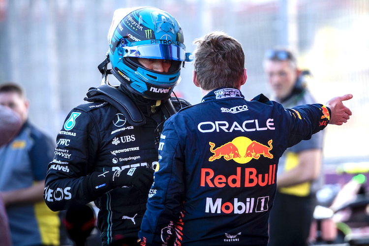 George Russell und Max Verstappen