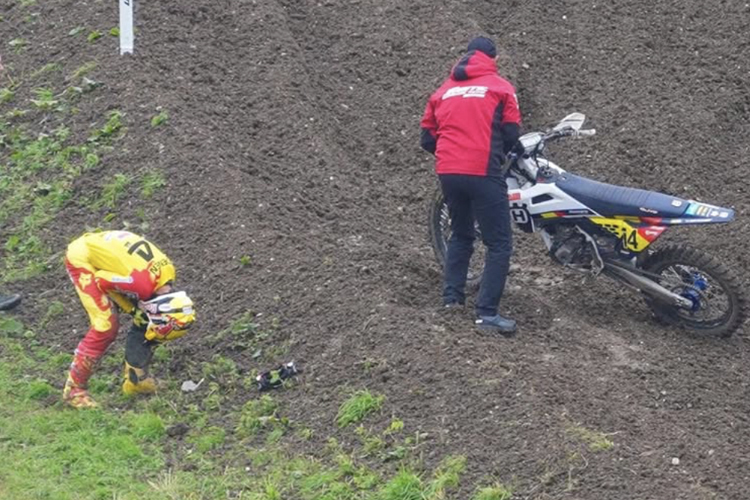 Lucas Coenen nach seinem Crash