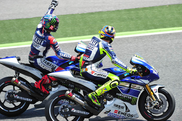 Die Yamaha-Asse Lorenzo (li.) und Rossi