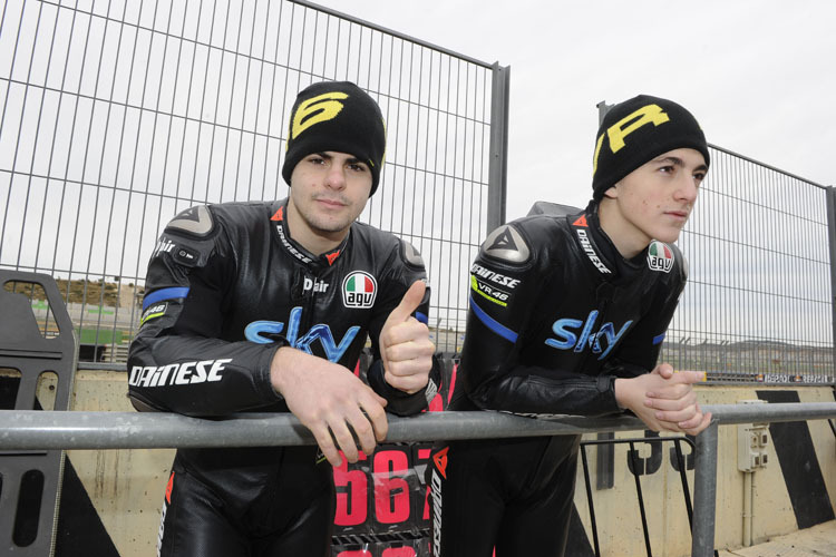 Das WM-Aufgebot von Teamchef Valentino Rossi: Romano Fenati (li.) und Francesco Bagnaia