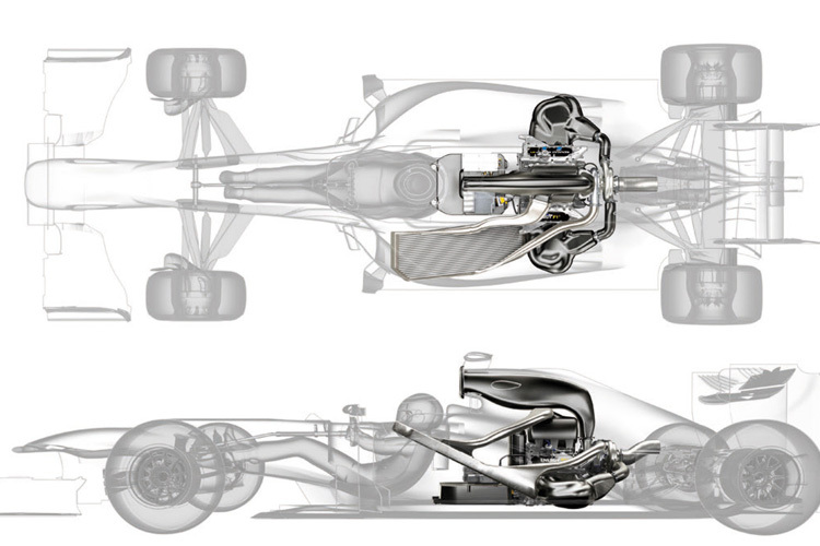 Die Anordnung der neuen Antriebseinheit, wie sie von Renault dargestellt wird