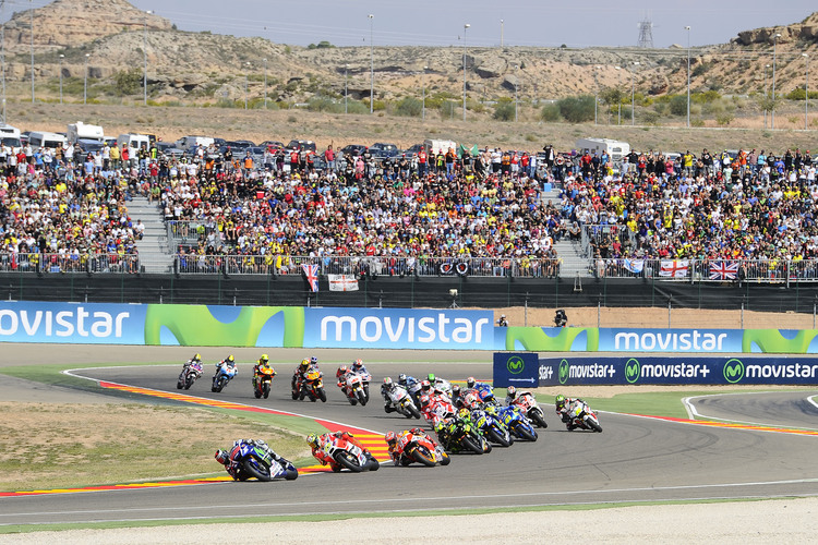 Start zum MotoGP-Rennen in Aragón 2015