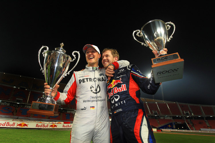 Sebastian Vettel und Michael Schumacher traten einige Male zusammen beim Race of Champions an