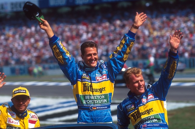 Michael Schumacher und Johnny Herbert
