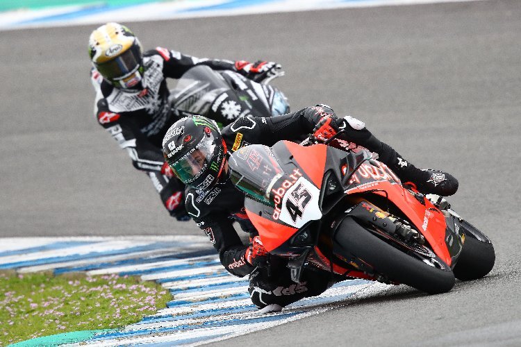 Scott Redding (Ducati) und Jonathan Rea (Kawasaki) treffen beim Misano-Test wieder aufeinander