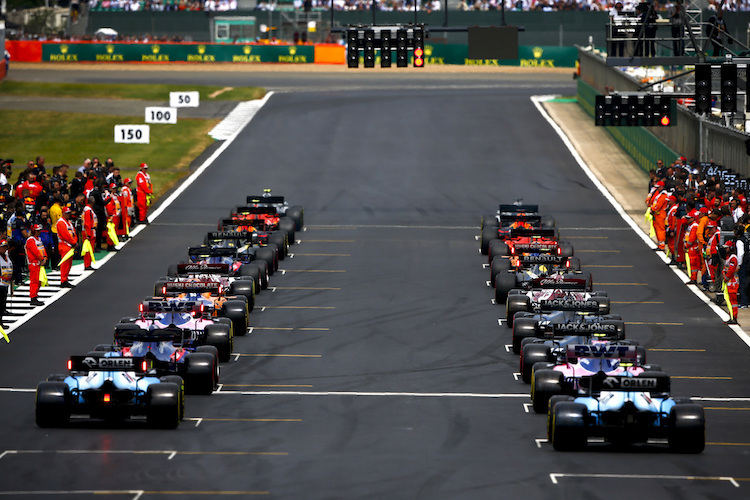 Aufstellung zum britischen Grand Prix 2019 in Silverstone