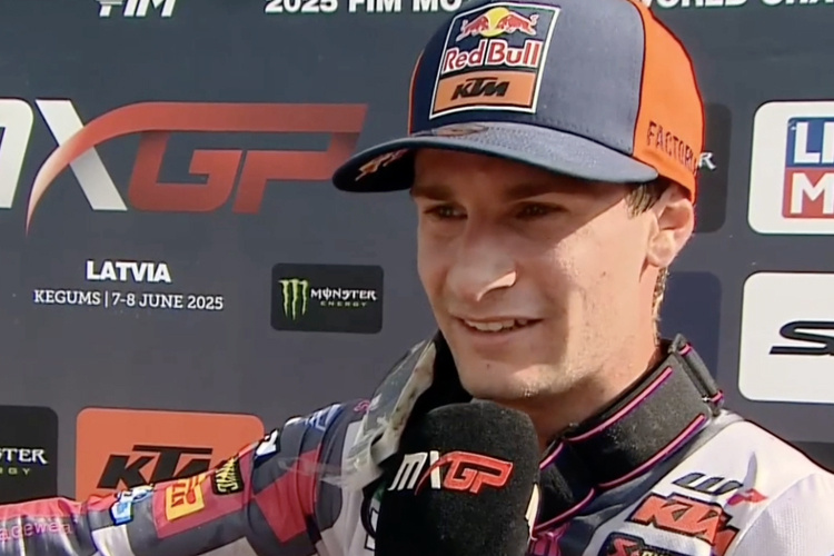 Simn Längenfelder gewann das MX2-Qualifikationsrennen in Kegums