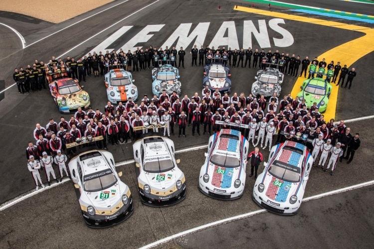 Alle zehn Porsche 911 RSR der 24h Le Mans 2019