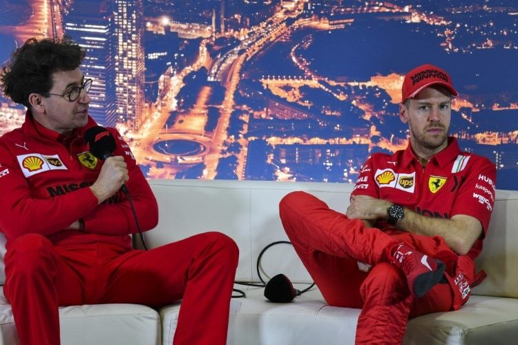 Mattia Binotto und Sebastian Vettel