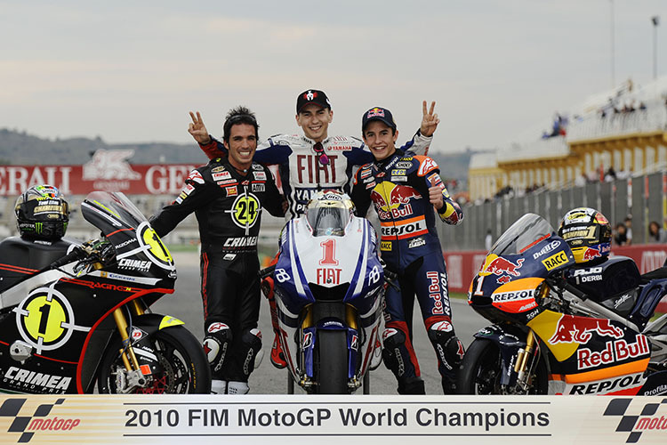2010 feierte Jorge Lorenzo seinen ersten Titelgewinn in der MotoGP-Klasse