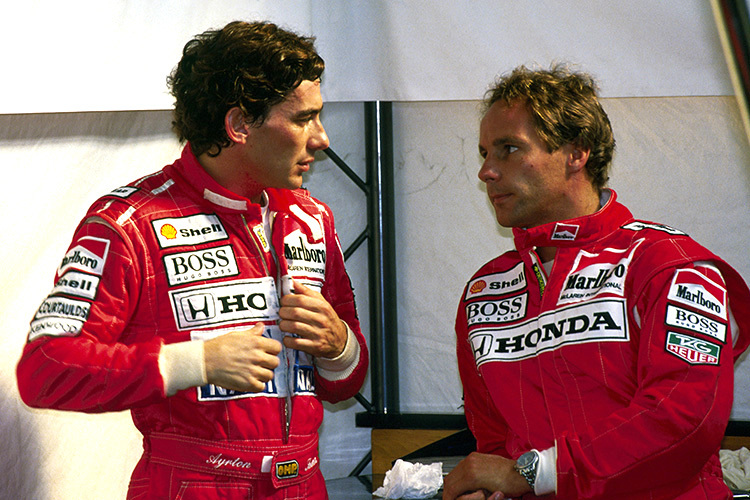 Ayrton Senna und Gerhard Berger 1992