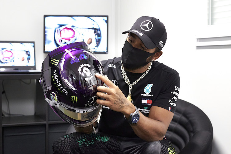Der Helm von Lewis Hamilton