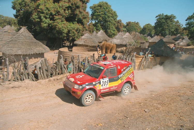 Jutta Kleinschmidt bei ihrem Sieg in Dakar