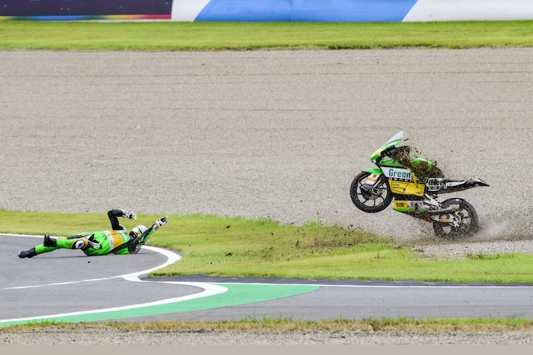 Noah Dettwiler ging nach dem Start in Motegi hart zu Boden