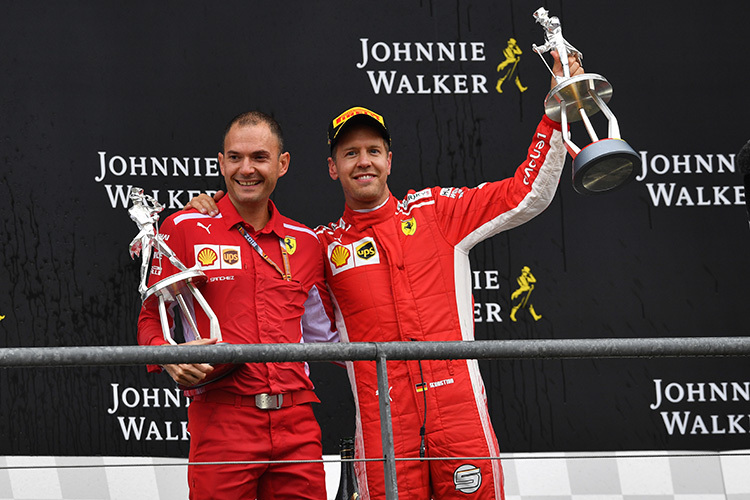 Vettel in Belgien mit Ferrari-Aerodynamiker David Sanchez