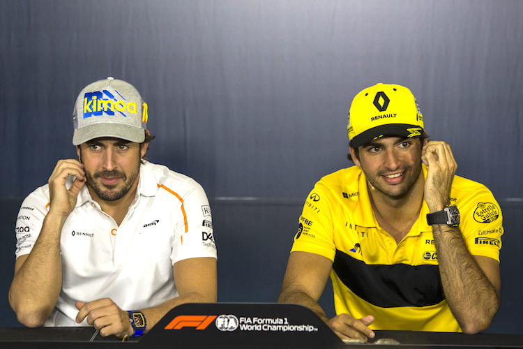 Fernando Alonso und Carlos Sainz vor dem Spanien-GP 2018