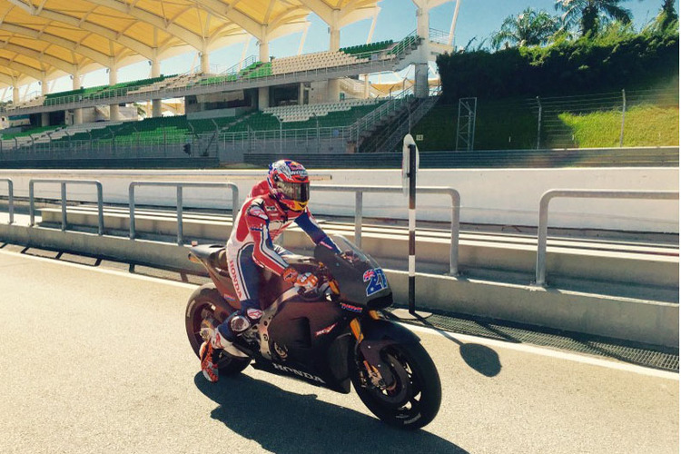 Casey Stoner testete Ende Januar in Malaysia die Honda RC213V für HRC 