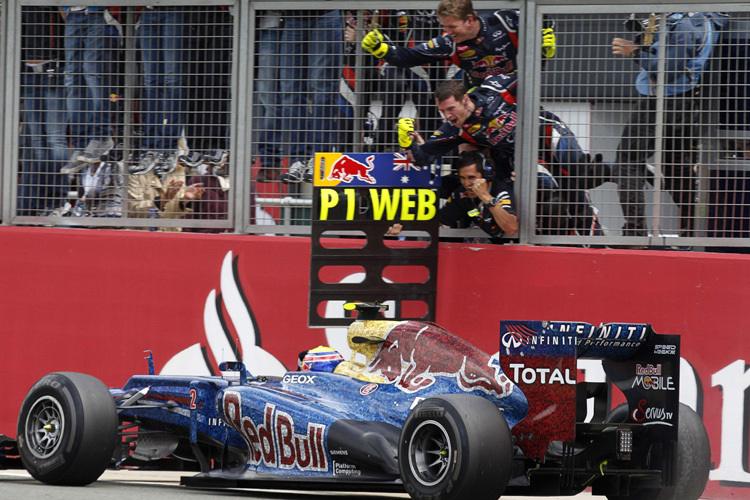 Diese Tafel will Mark Webber wiedersehen – P1, Platz 1