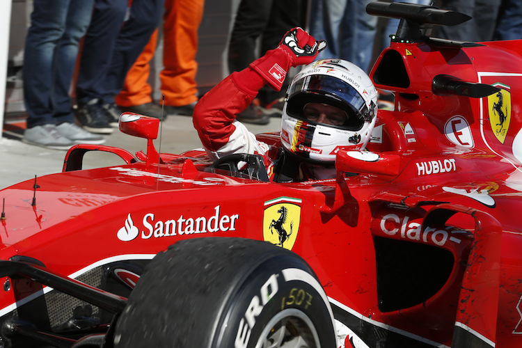 Sieger Sebastian Vettel in Parkposition