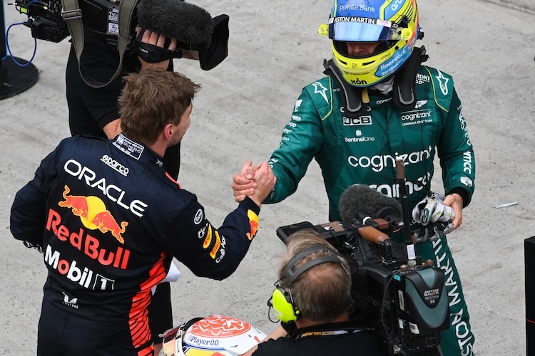 Max Verstappen und Fernando Alonso 2023 in Montreal