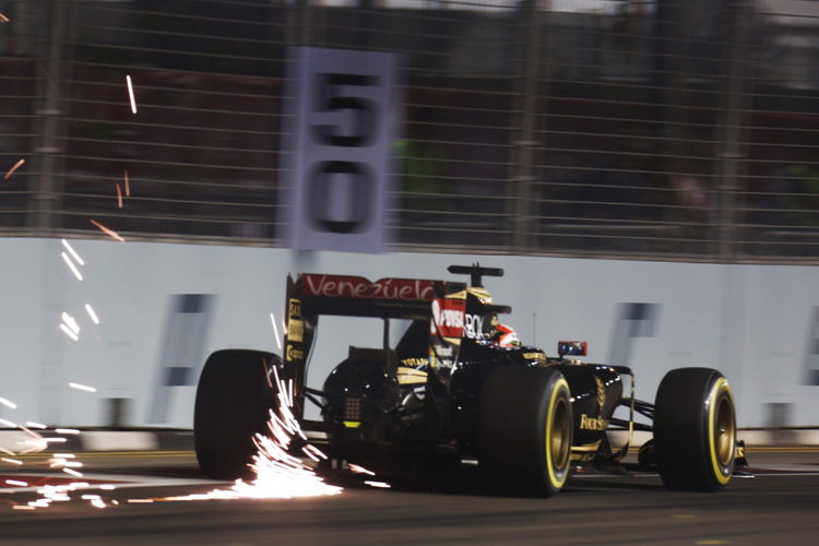 Lotus-Fahrer Romain Grosjean in Singapur