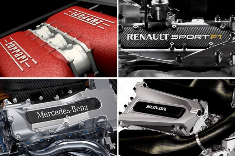 Die vier Motorhersteller der Formel 1