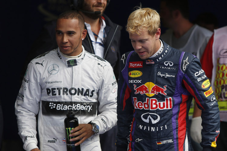 Lewis Hamilton und Sebastian Vettel sind zufrieden mit dem Ergebnis