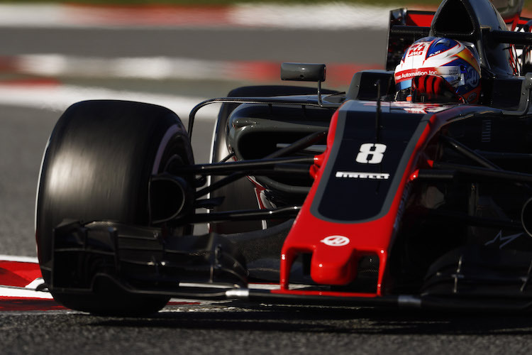 Romain Grosjean im Haas-Rennwagen